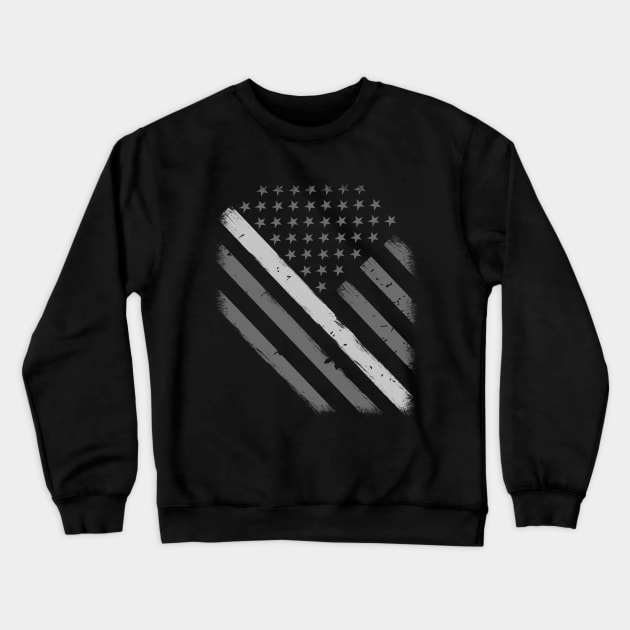 Thin Silver Line Flag - Prison Officer Gift Crewneck Sweatshirt by bluelinemotivation